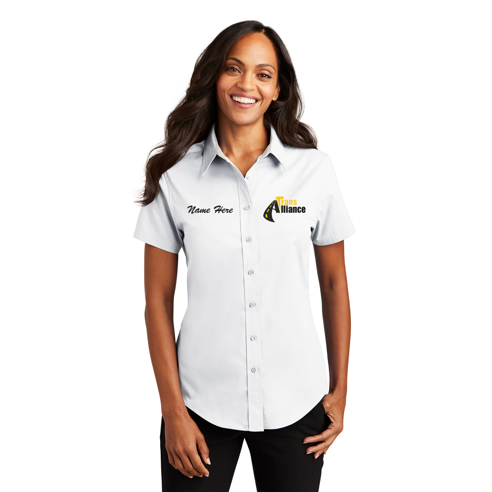 Trans Alliance_LADIES Easy Care Short Sleeve Button Up