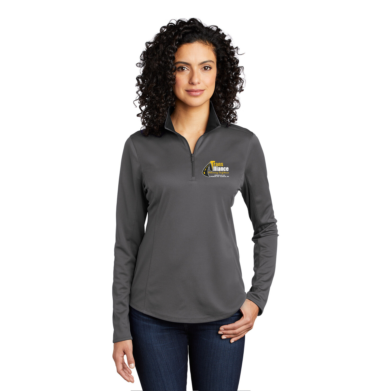 Trans Alliance_LADIES Silk Touch 1/4 Zip 	LK584