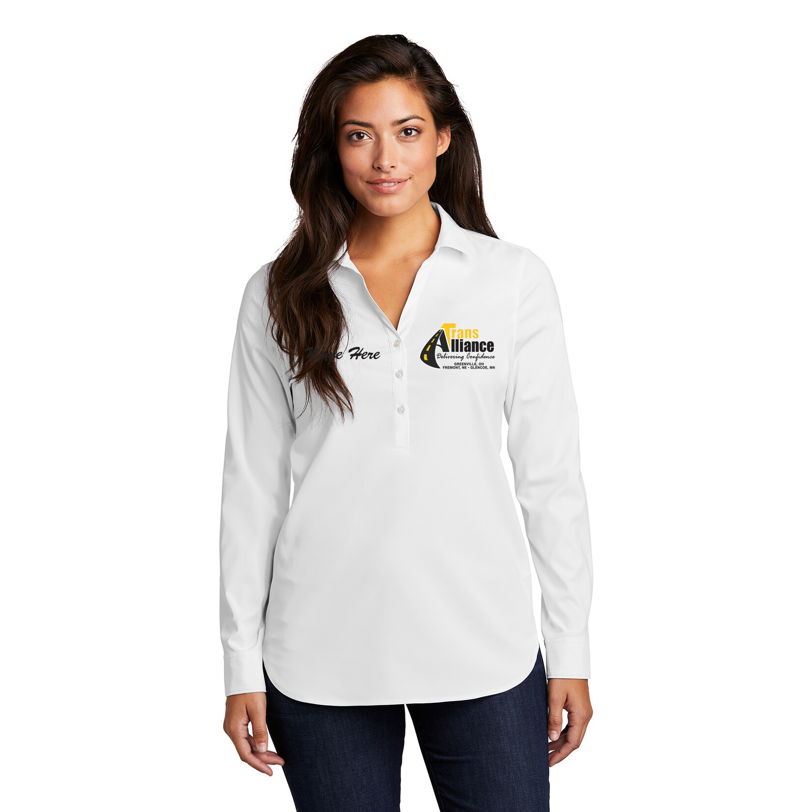 Trans Alliance_LADIES City Stretch Long Sleeve Button Up