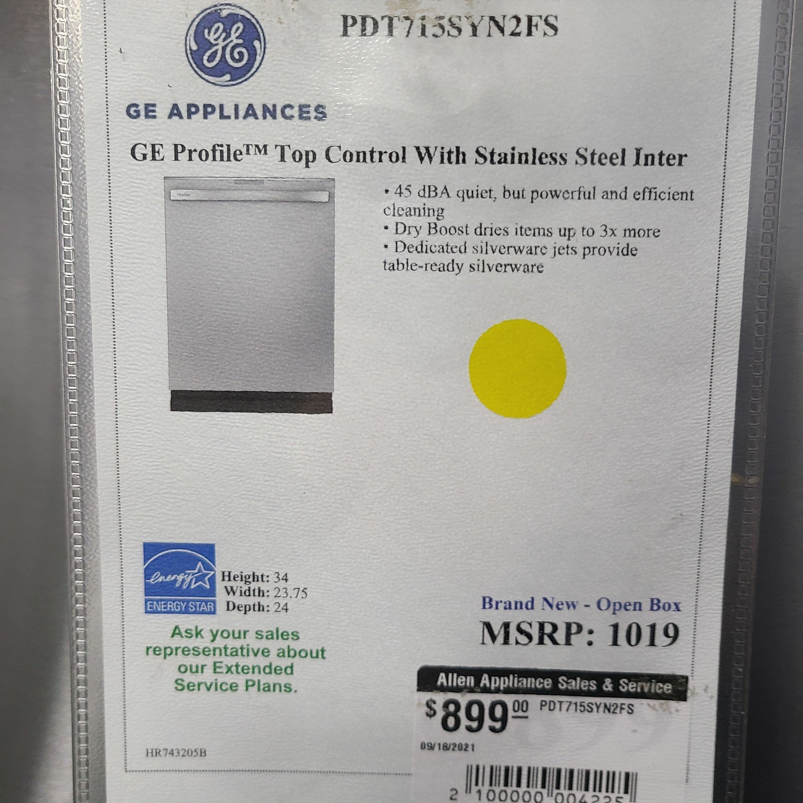 GE GE Profile Top Control With Stainless Steel Dishwasher PDT715SYNFS - HR743205B; NO CREDIT NEEDED FINANCE OPTIONS!!!