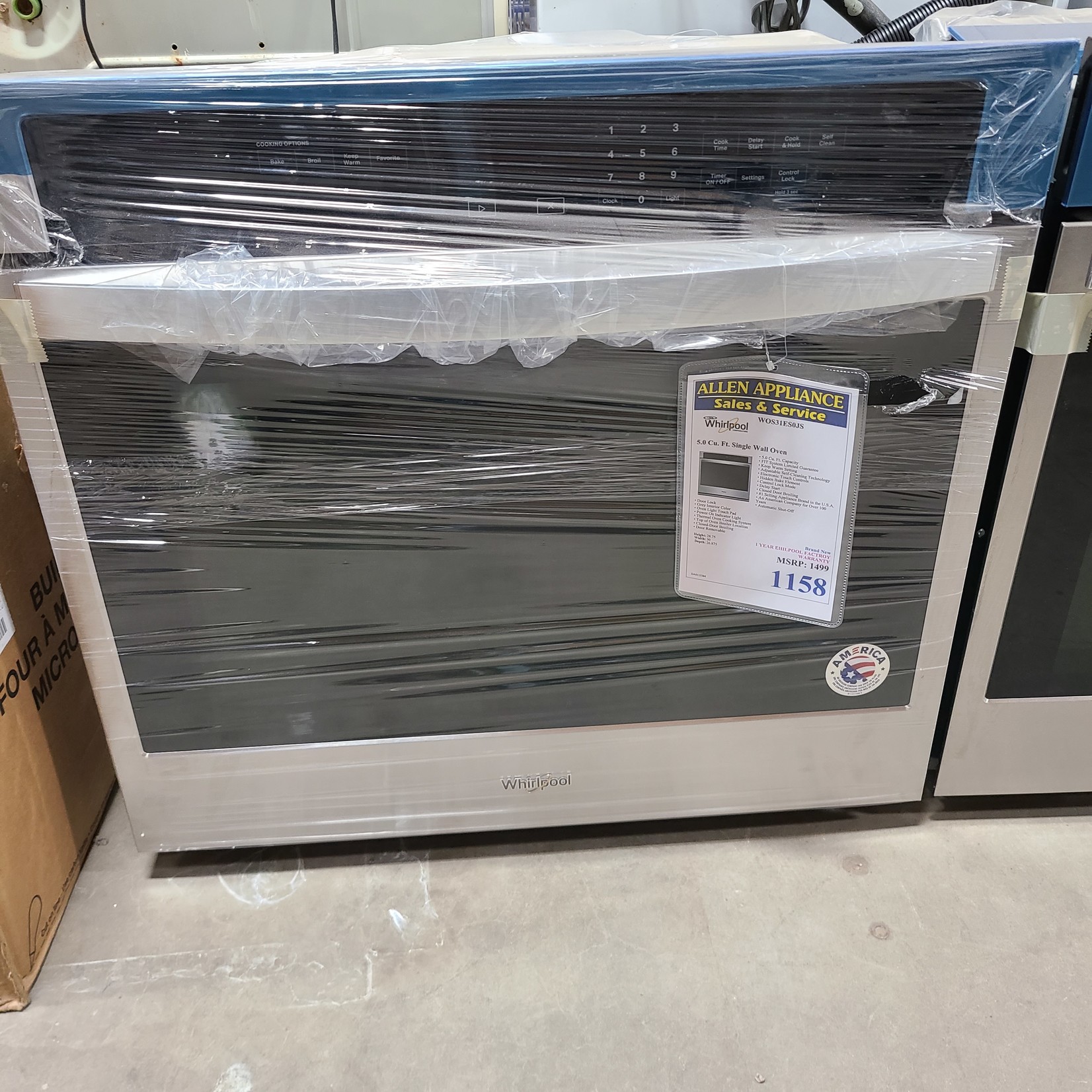 Whirlpool 5.0 Cu. Ft. Single Wall Oven WOS31ES0JS - DA0115384 - Allen  Appliance Sales and Service