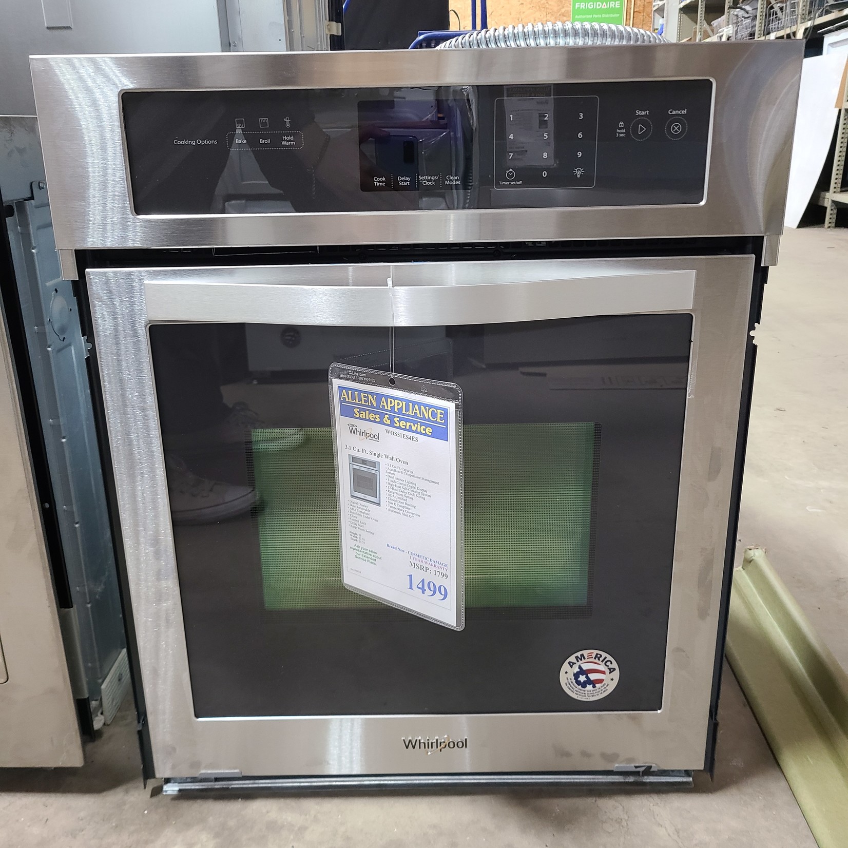 whirlpool single wall oven