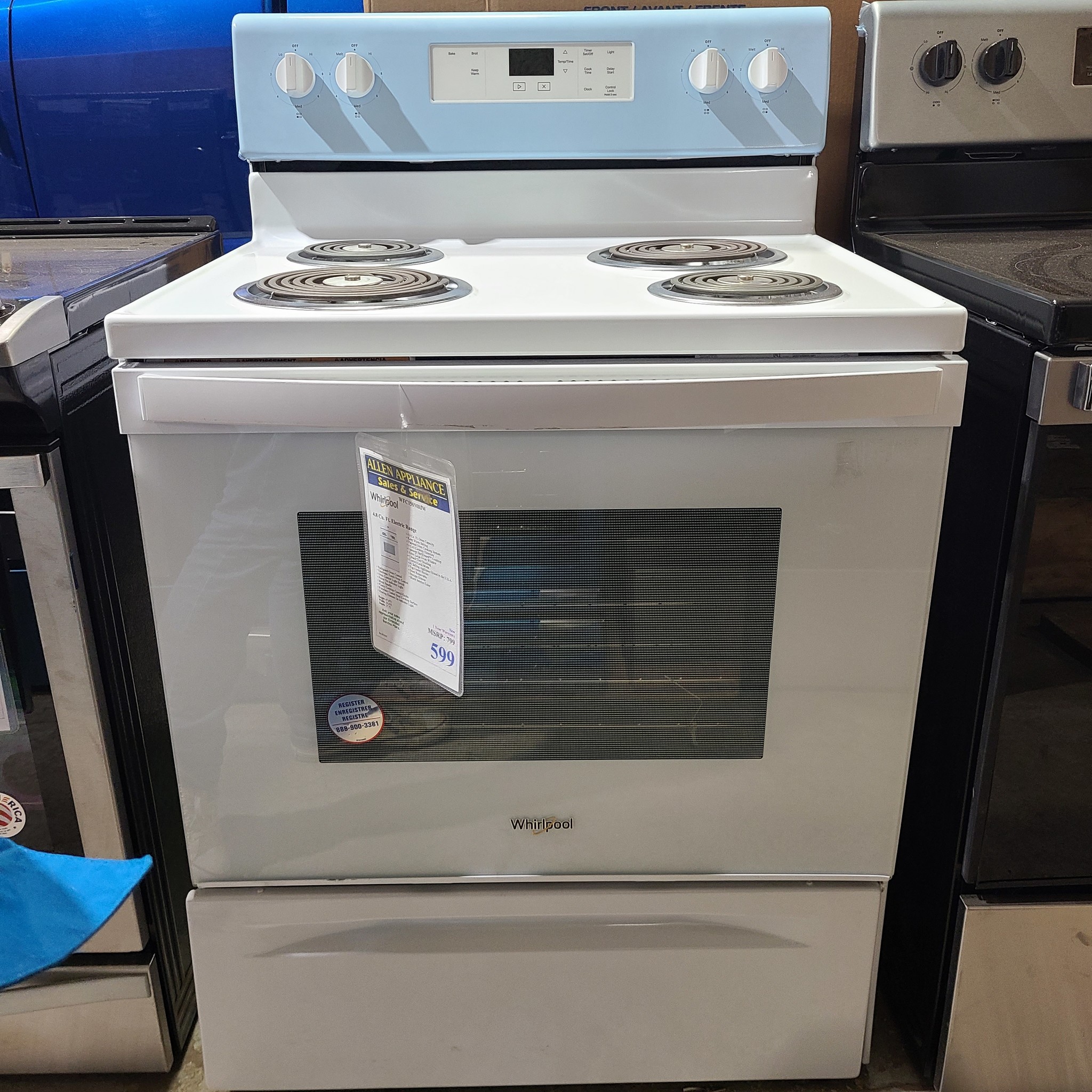Whirlpool 4.8 Cu. Ft. Electric Range WFC150M0JW RA3815643 Allen