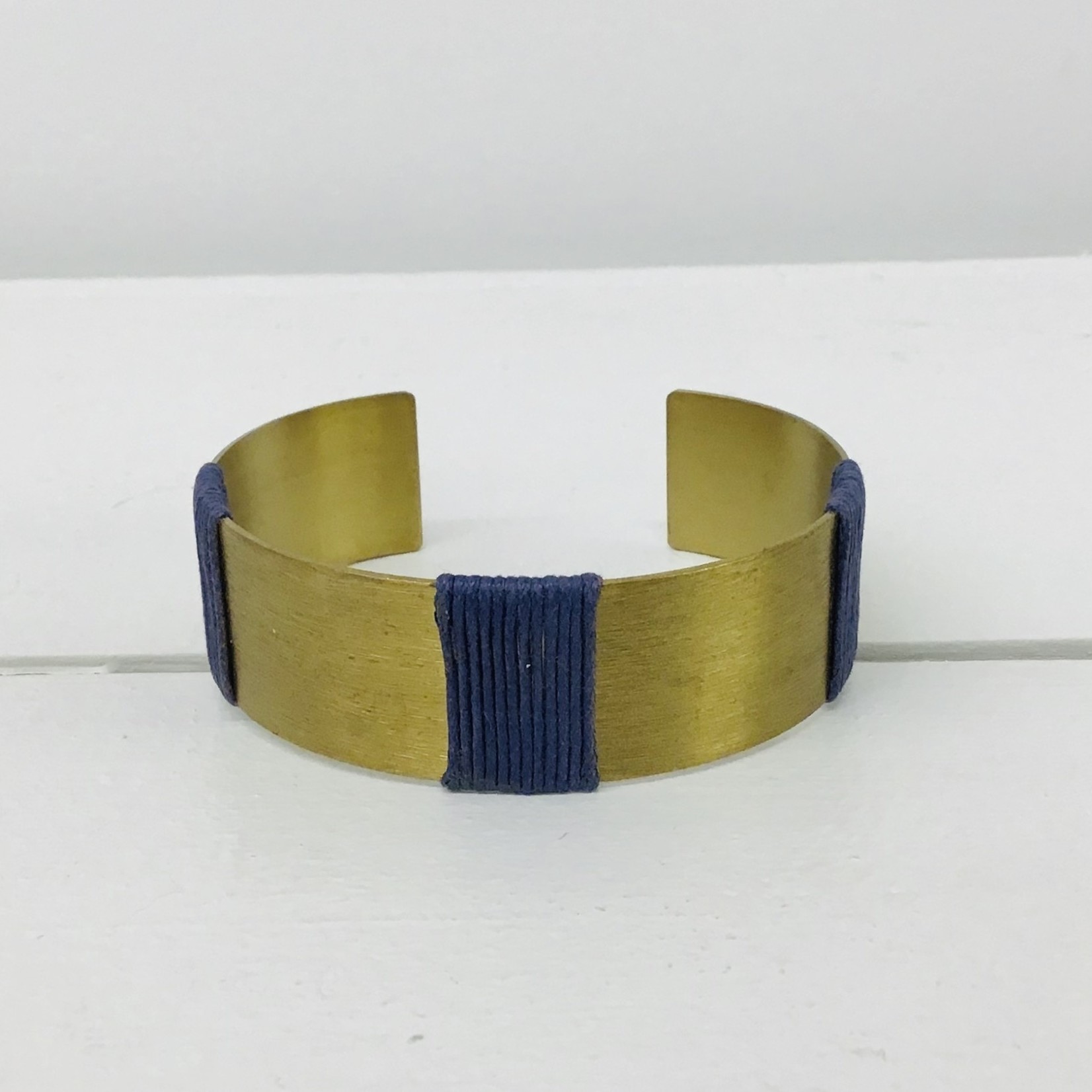 Global Crafts Kaia Cuff Navy and Gold, India