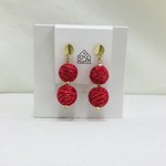 Ten Thousand Villages Red Wrapped Drop Earrings
