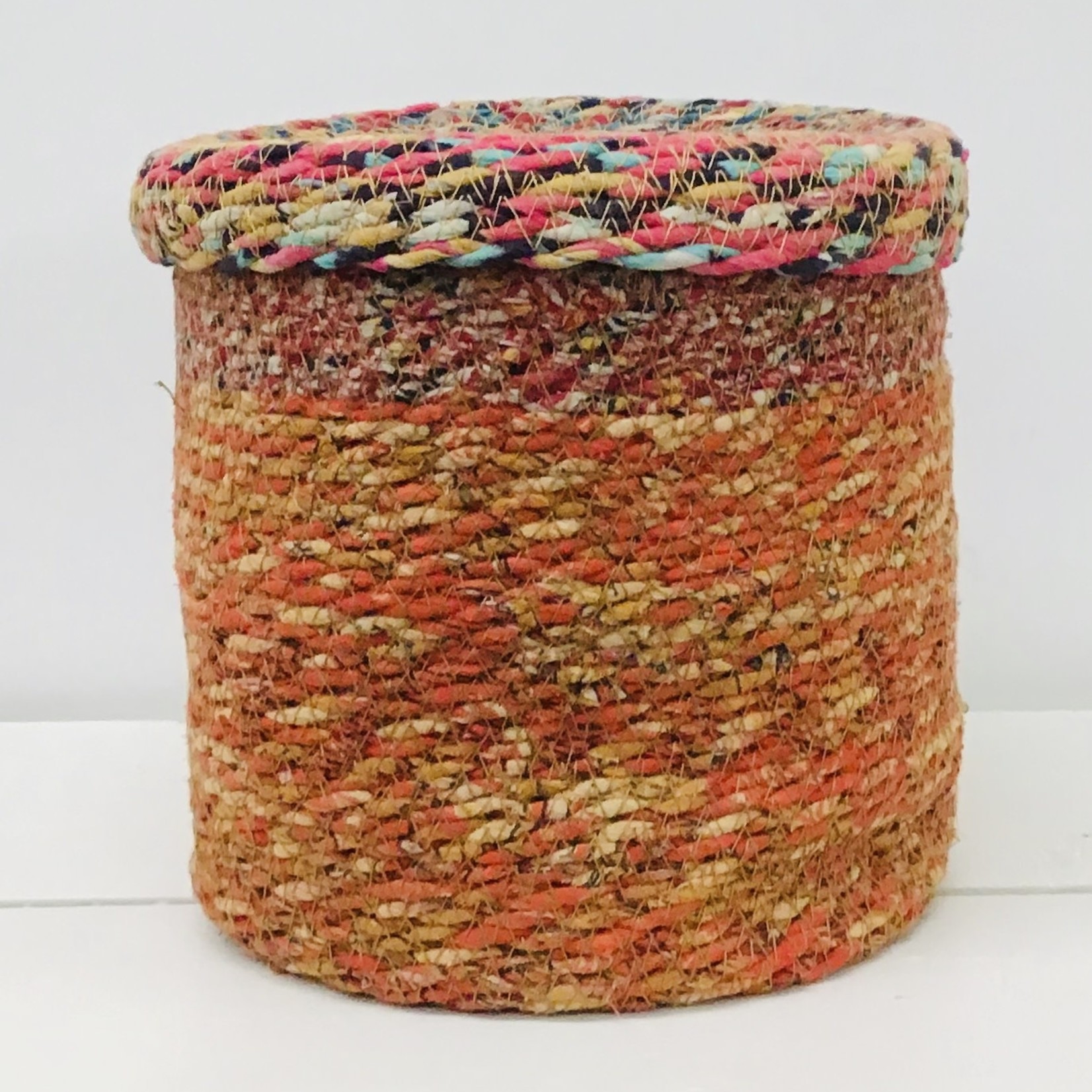 Sari Lidded Basket 8", Bangladesh Brandon Ten Thousand Villages