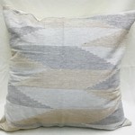 Cover ONLY Chevron Stitched Cushion - Blue & Taupe