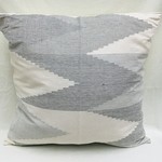 Ten Thousand Villages Chevron Stitched Cushion Cover - Light Blue & Dark Blue, India