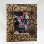 Ten Thousand Villages Frame Embossed Floral Wood 5 x 7 photo