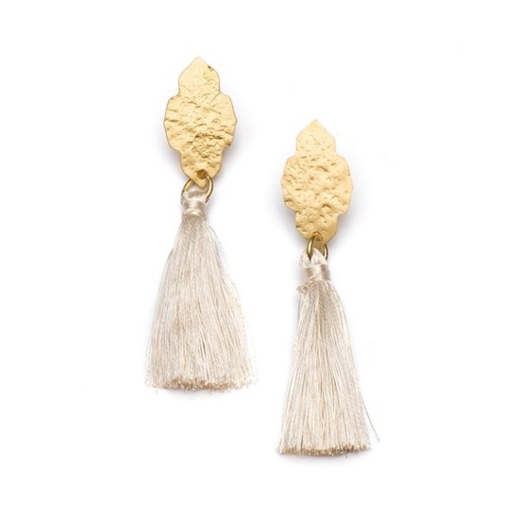 Matr Boomie Nihira Ashram Window Earrings Gold Tassel, India