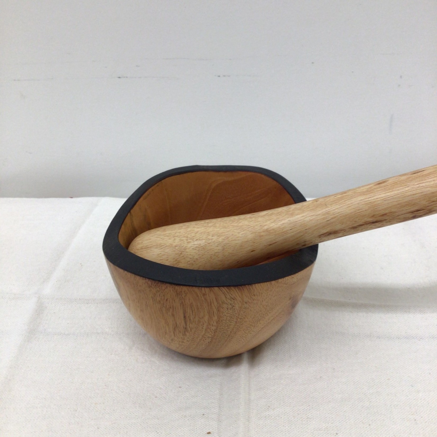 Minga Fair Trade Mortar and Pestle Rustic Short Tropical Hardwood, Nicaragua