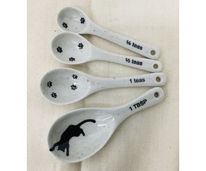 Ten Thousand villages Craft Link - Vietnam Cat Prints Measuring Spoons