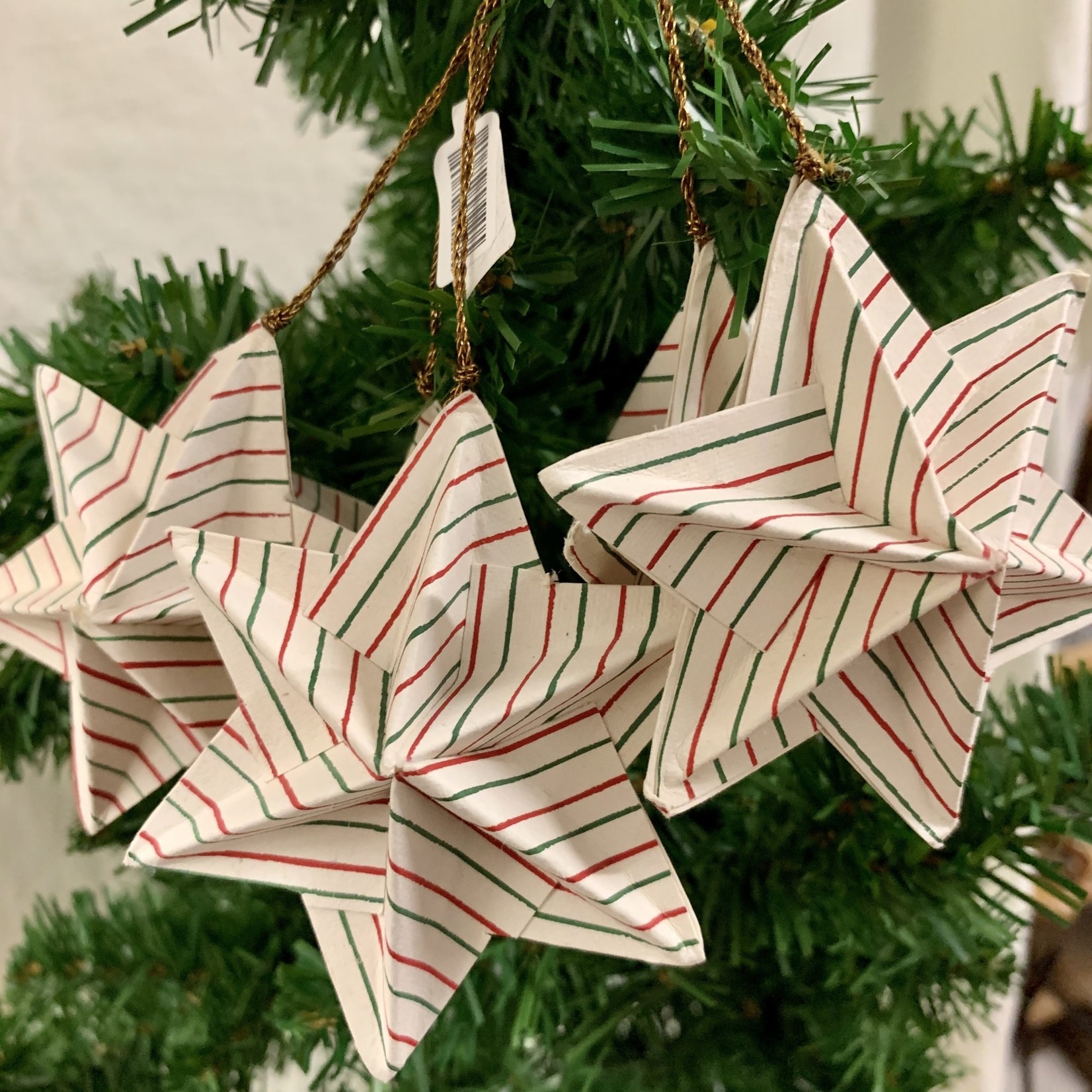 Origami Striped Star Ornaments (set of 5)