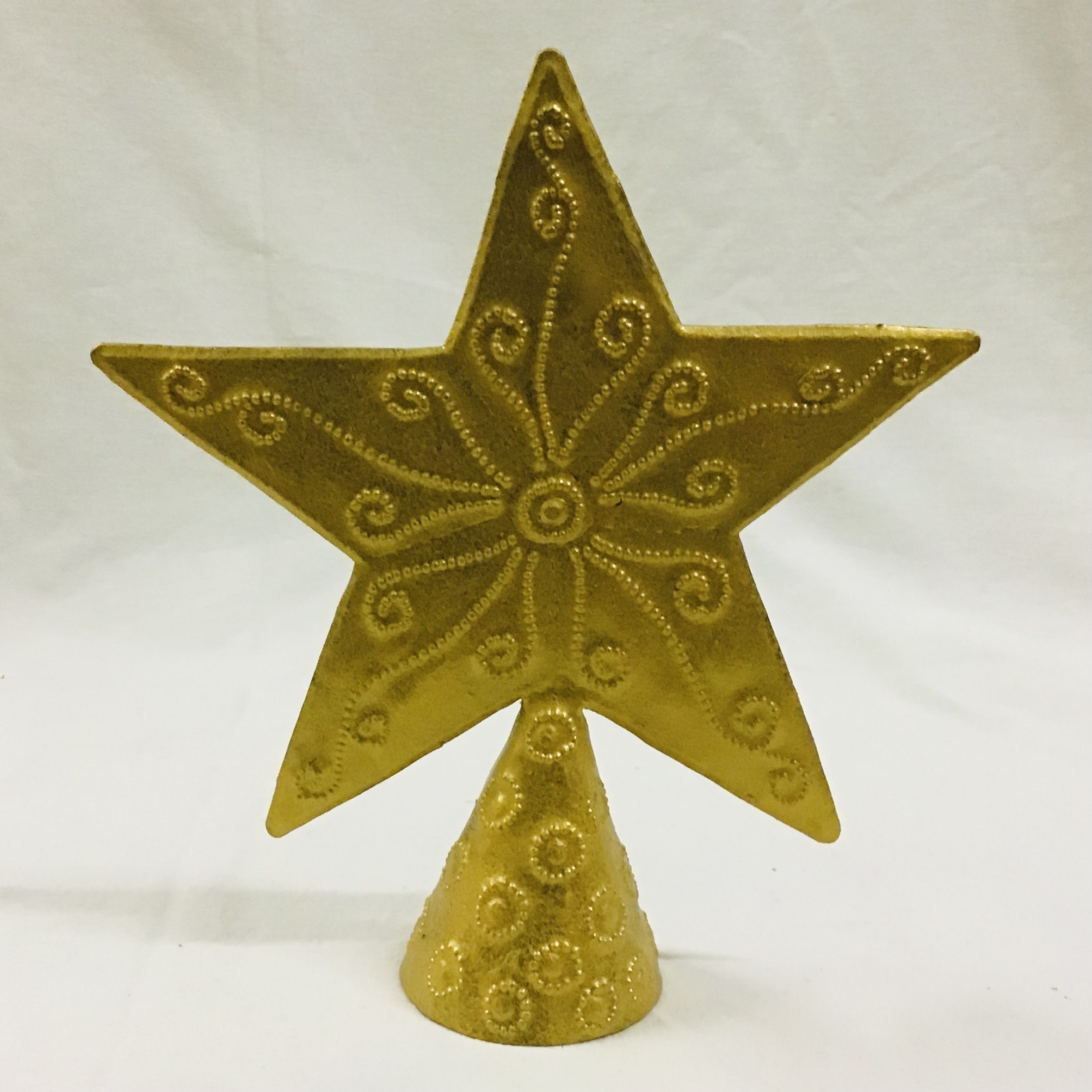 Gold Metal Tree Topper, Haiti Brandon Ten Thousand Villages