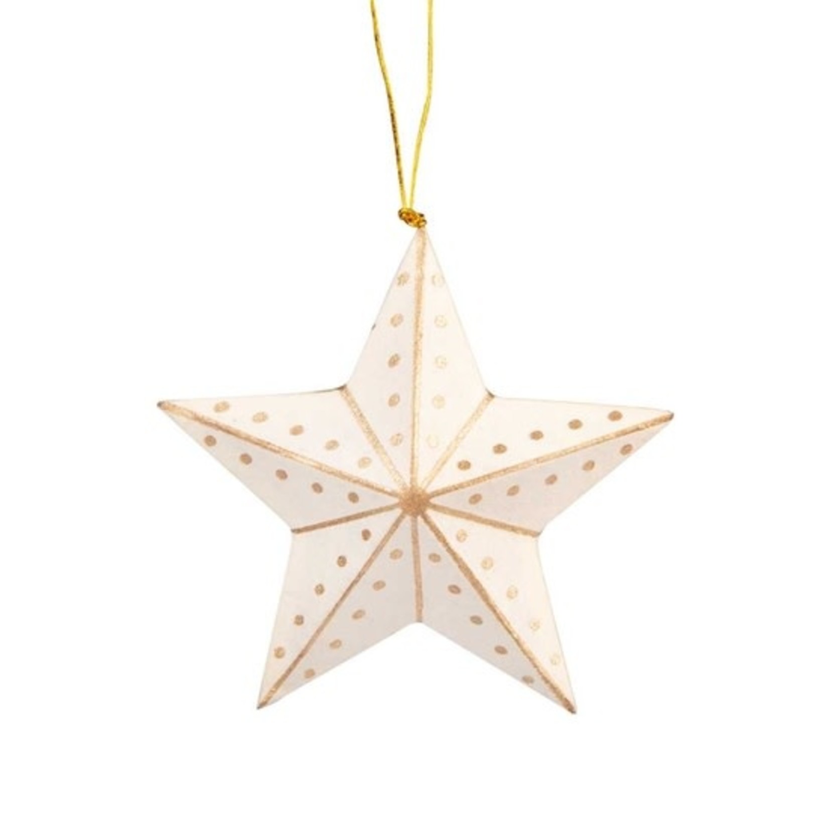 Ten Thousand Villages Gold and White Star Ornament, Bangladesh