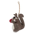 Ten Thousand Villages USA Happy Squirrel Felt Ornament, India