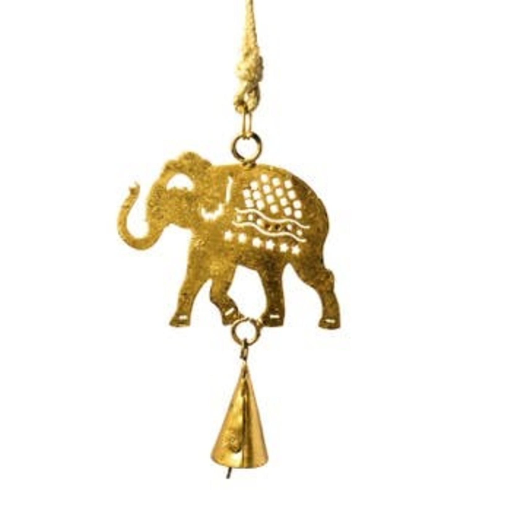 Mira Fair Trade Mini Cutout Elephant Chime, India