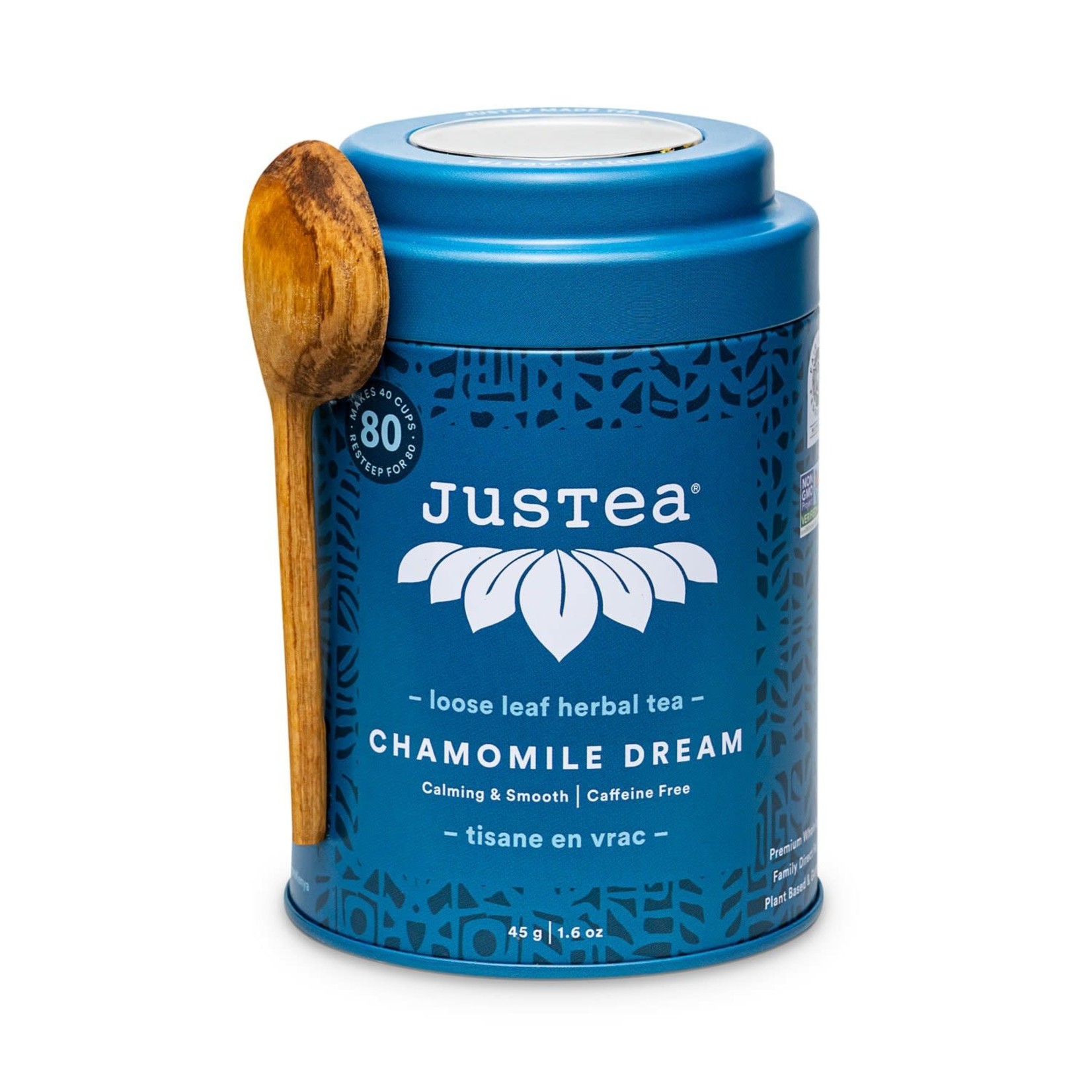 JusTea Chamomile Dream Loose Tea Tin with Spoon