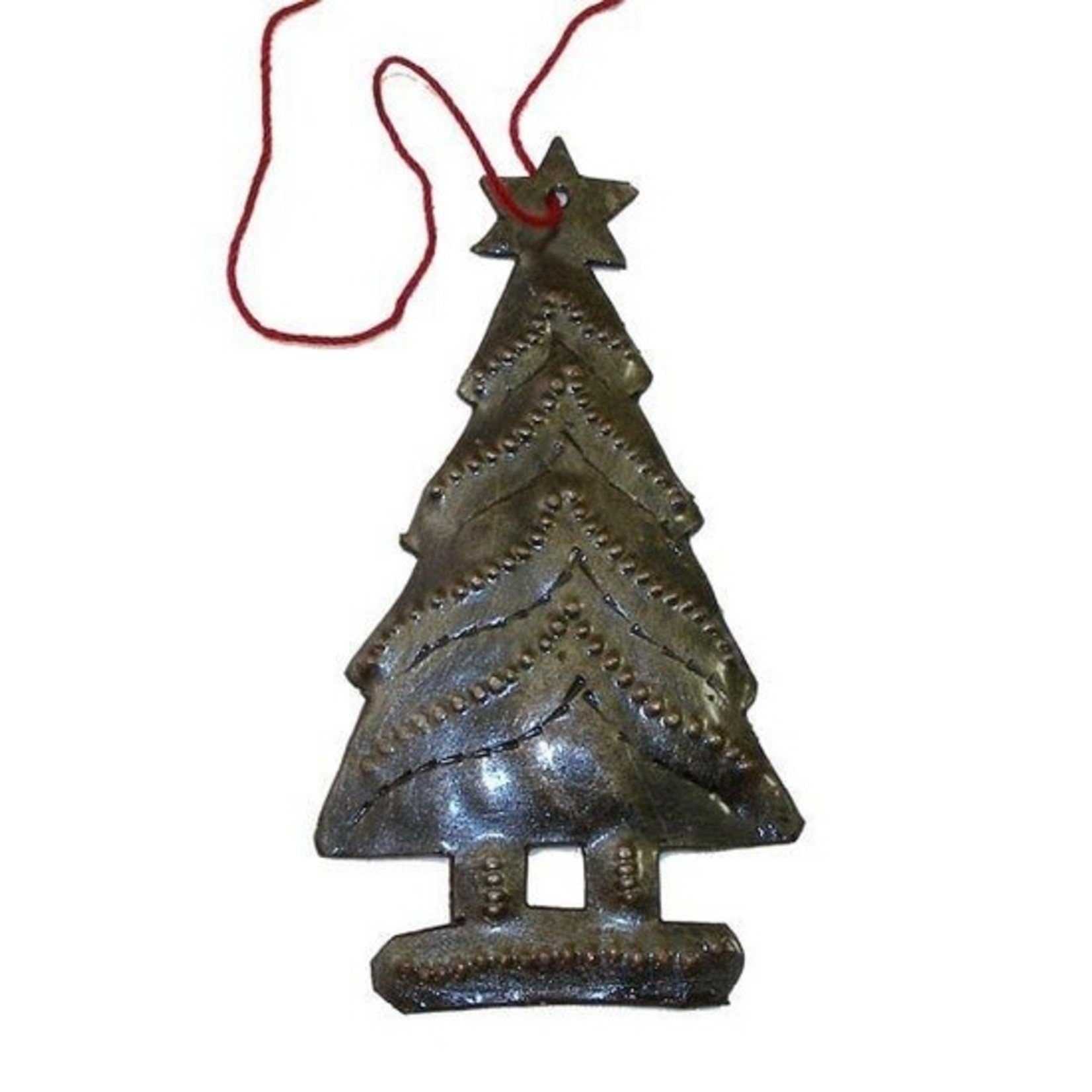 Global Crafts Christmas Tree Haitian Metal Drum Ornament,