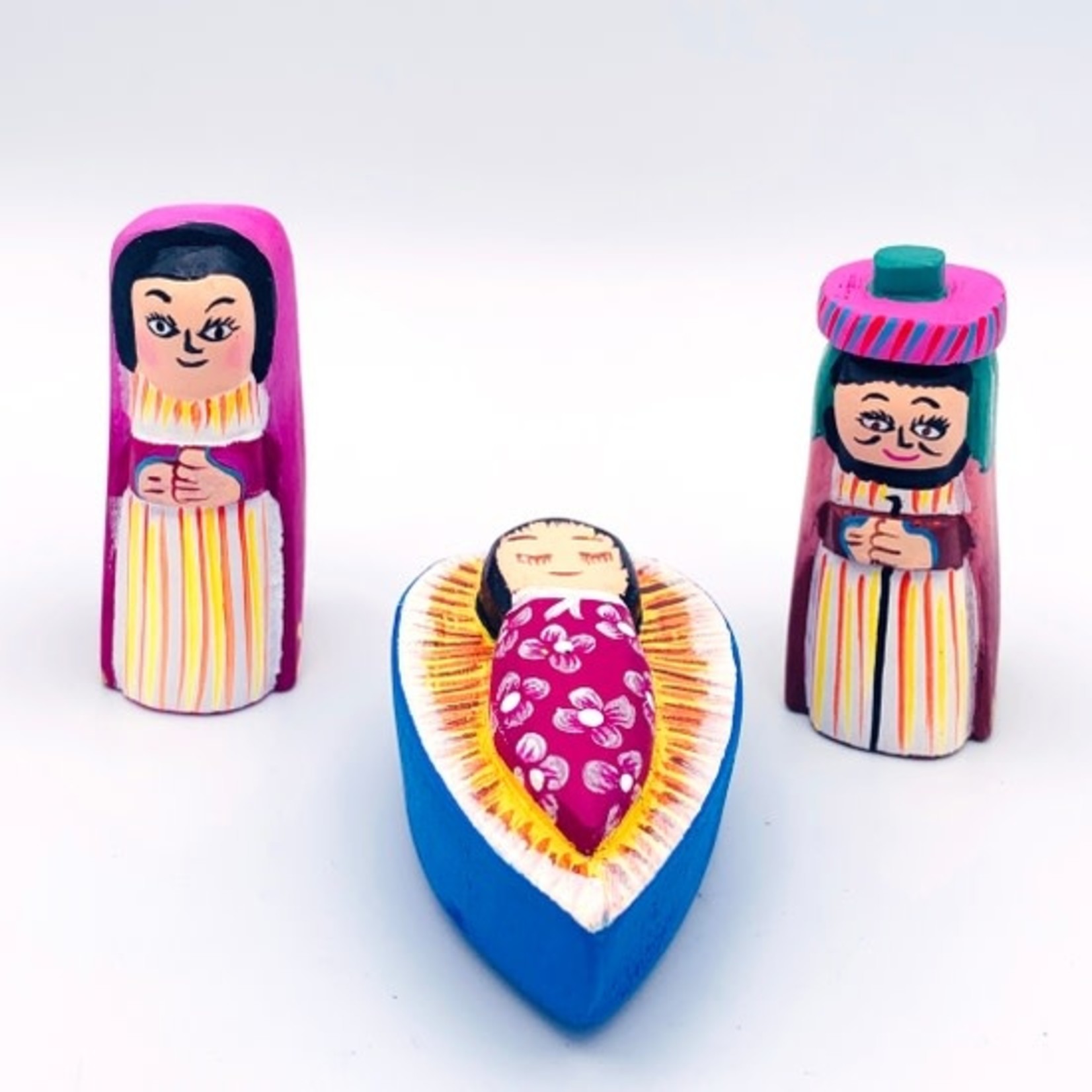 Women of the Cloud Forest Balsa Christmas Nativity Set, Nicaragua