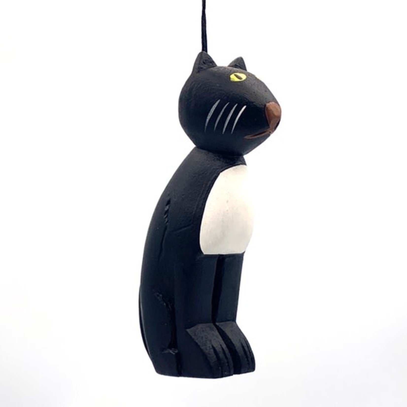 Women of the Cloud Forrest Black Cat Balsa Ornament, Nicaragua