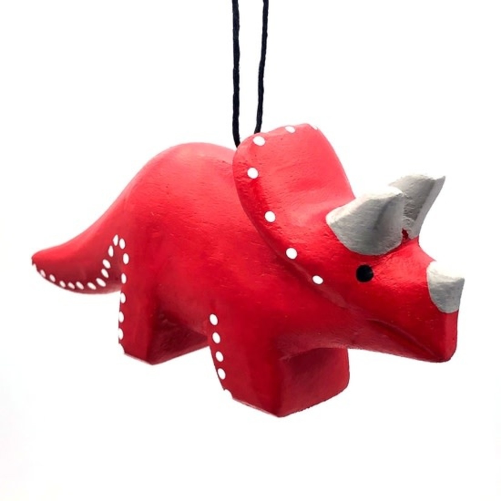 Women of the Cloud Forrest Whimsical Triceratops Balsa Ornament, Nicaragua