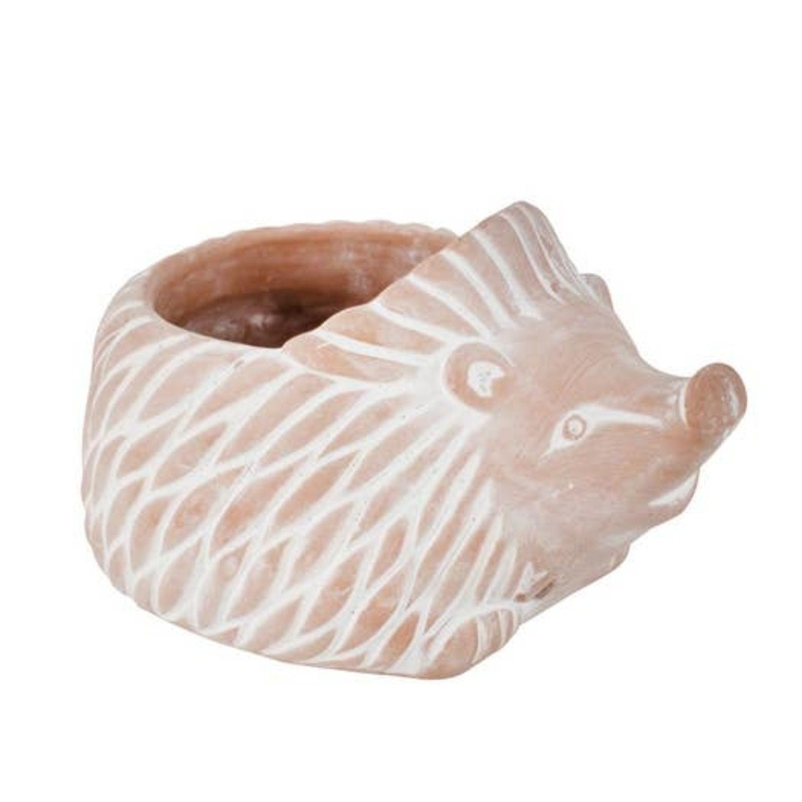 Ten Thousand Villages USA Hedgehog Terra Cotta Planter Large, Bangladesh