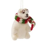 Ten Thousand Villages USA Polar Bear Felt Ornament, Nepal