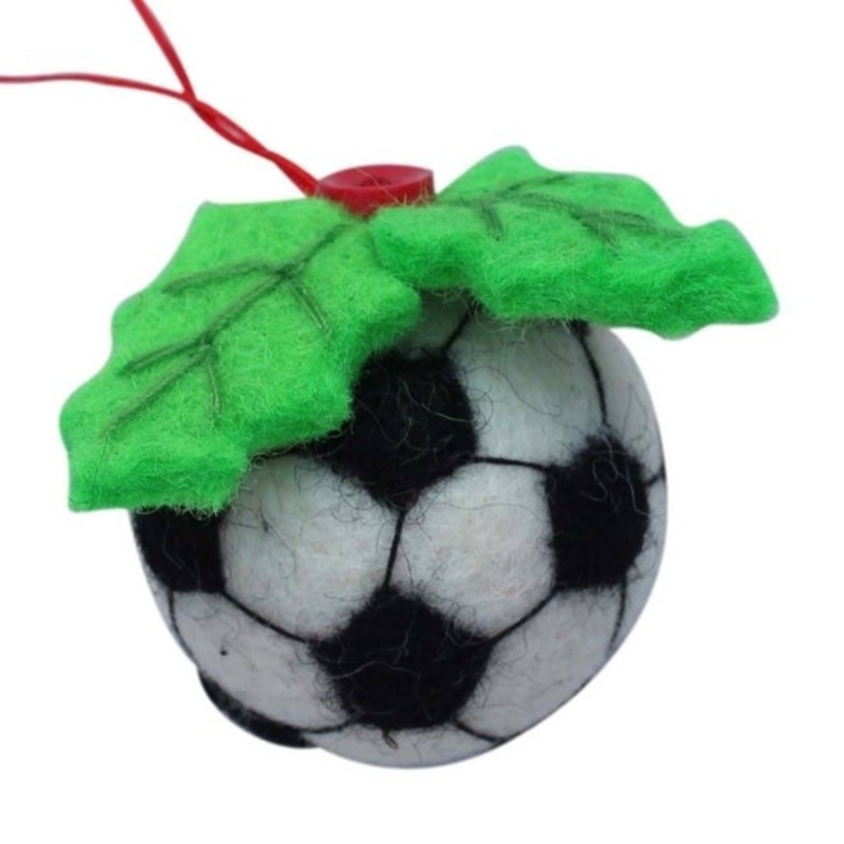 Global Crafts Soccer Ball Felt Ornament, Nepal