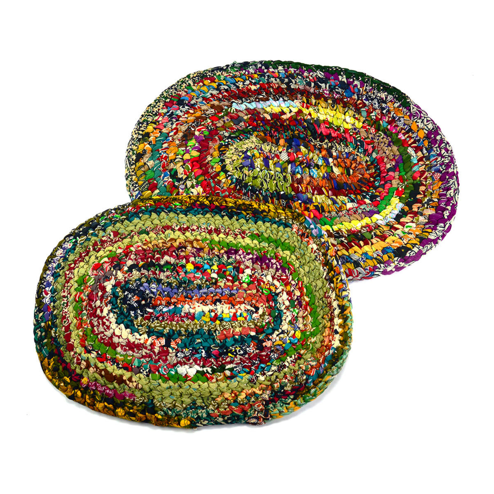 Minga Fair Trade Oval Cotton Sari Rug Medium, Bangladesh