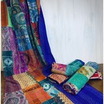 Sevya Handmade Kantha Silk Sari Throw, India