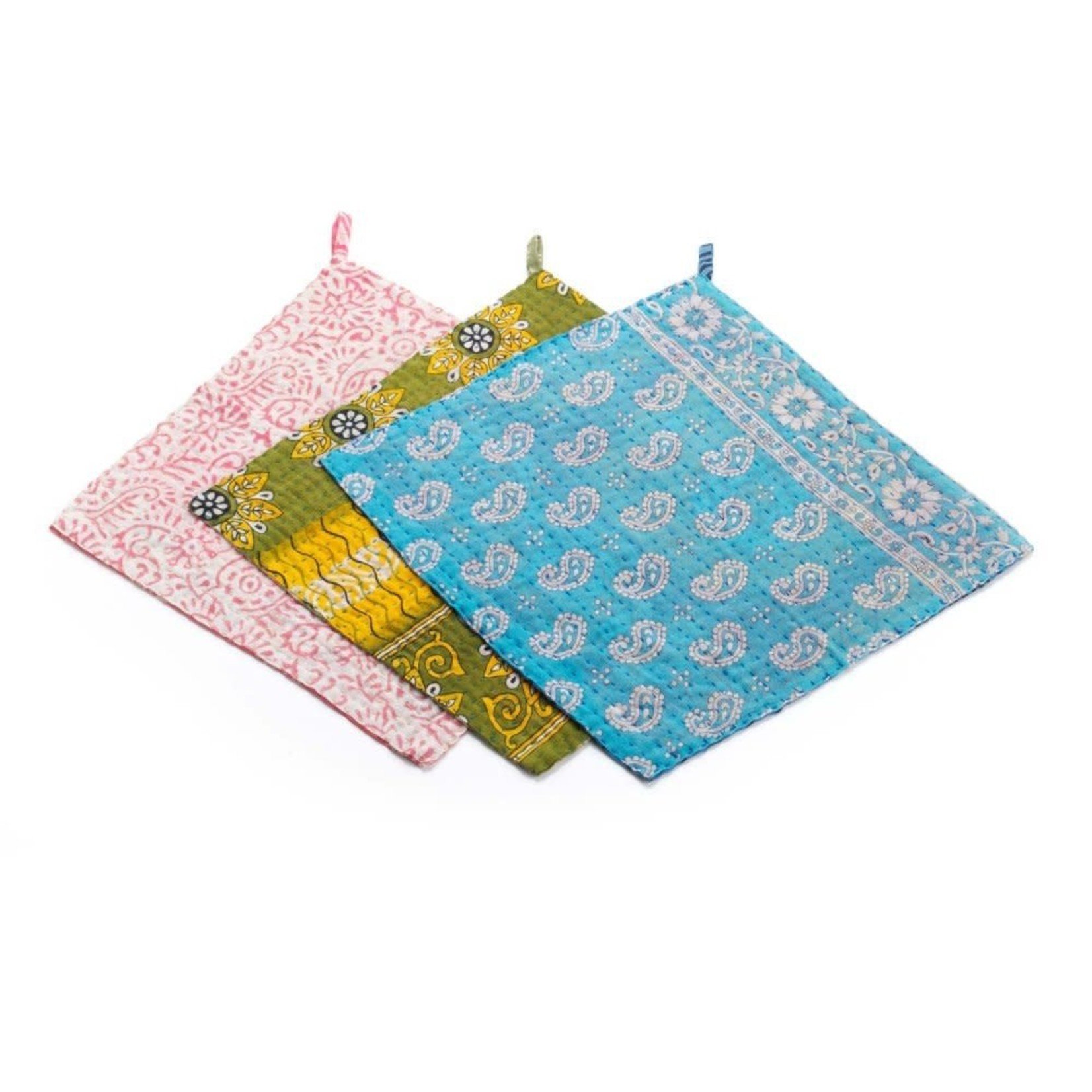 SERRV Kantha Dish Cloths Set of 3, India