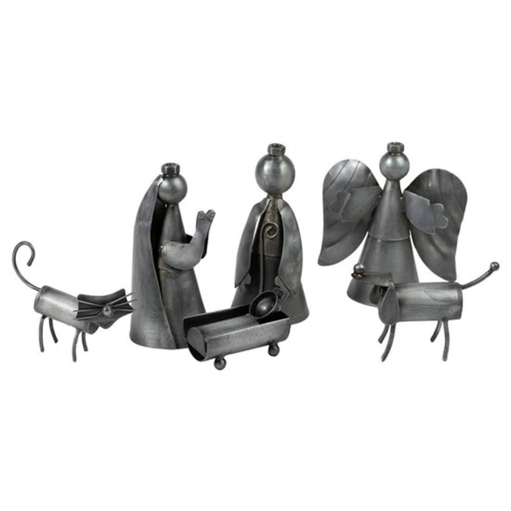 Ten Thousand Villages USA Funky Cat And Dog Nativity Set, India