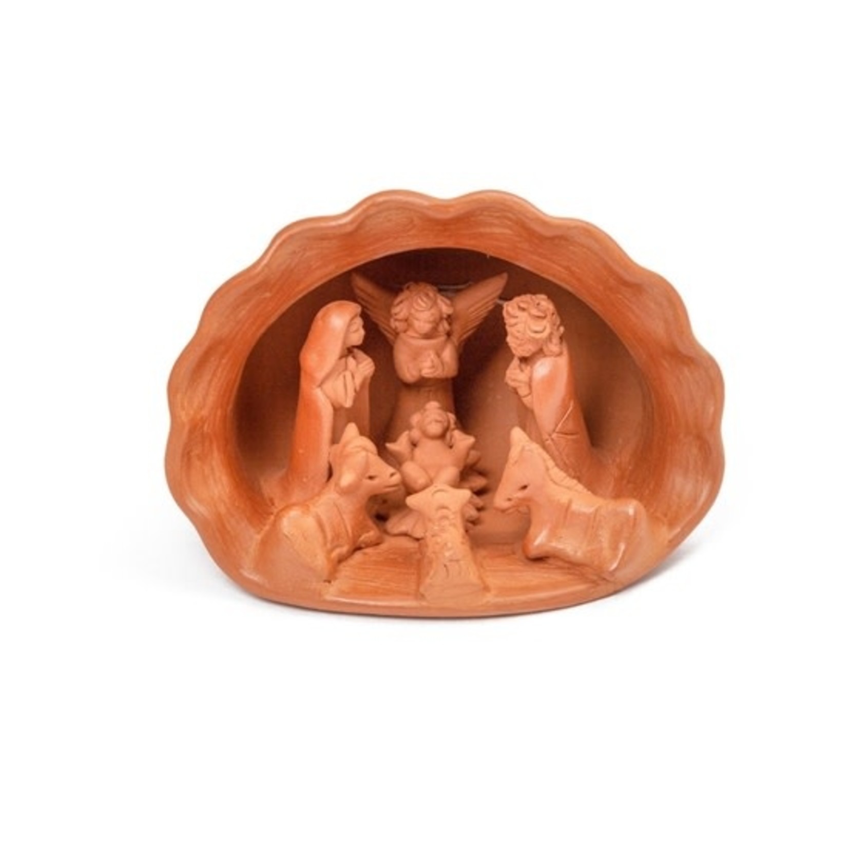 Upavim Crafts Small Terracotta Shell Nativity, Guatemala