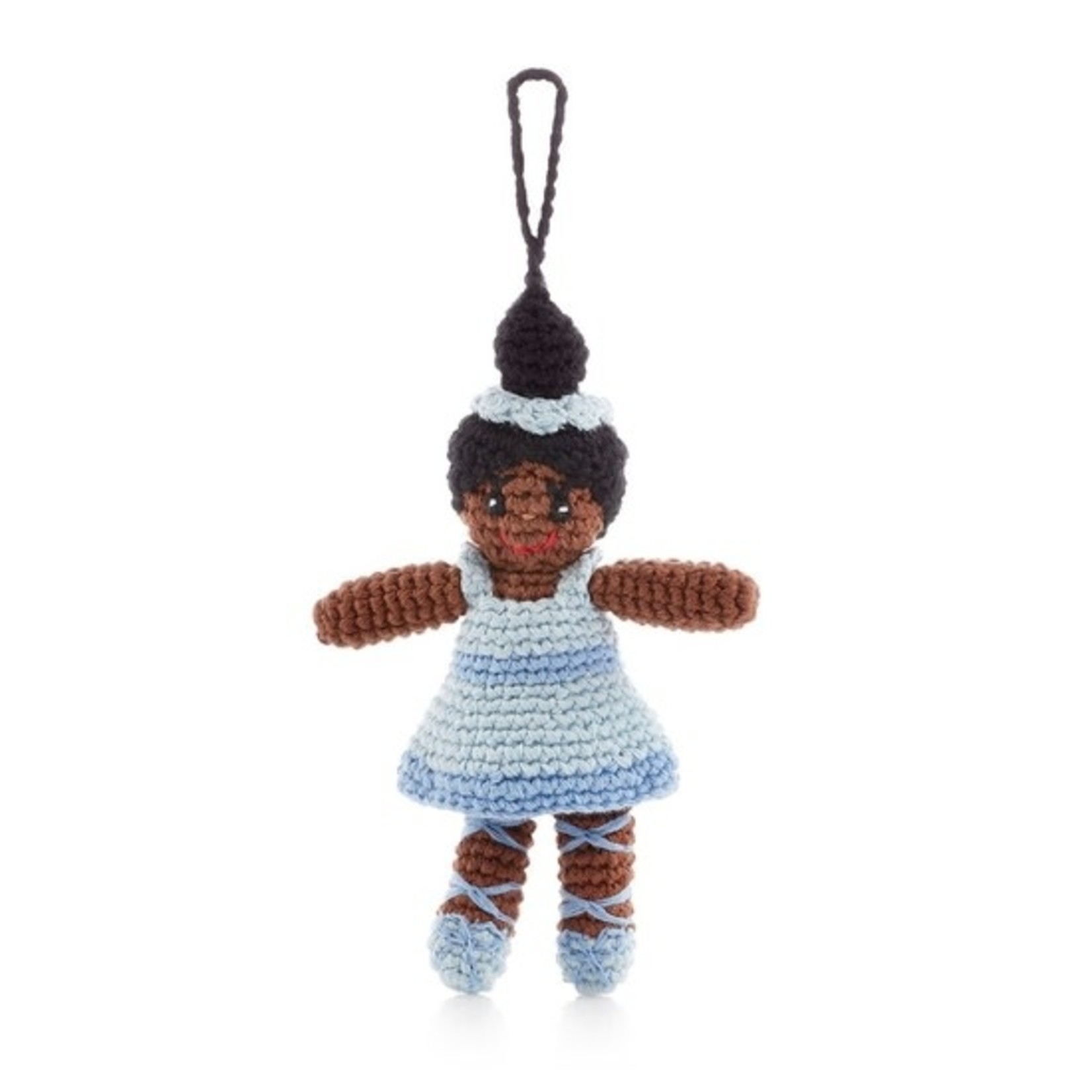 Pebble Blue Ballerina Crochet Ornament, Bangladesh