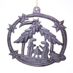 Global Crafts Cut Metal Nativity Scene Ornament, Haiti