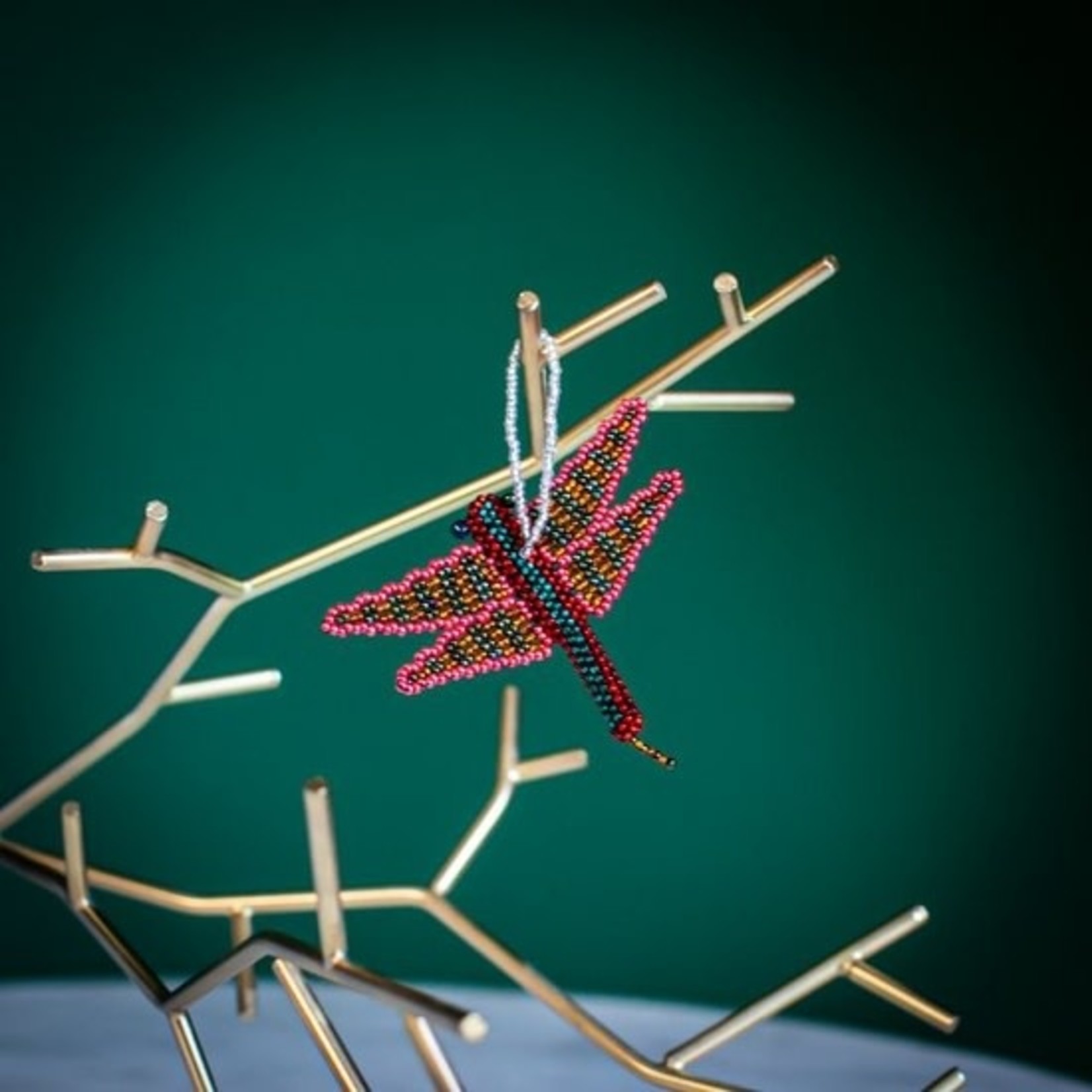 Lucia's Imports Dragonfly Beaded Ornament, Guatemala