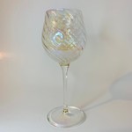 Dandarah Blown Glass Long Stem Wine Glass Iridescent, Egypt