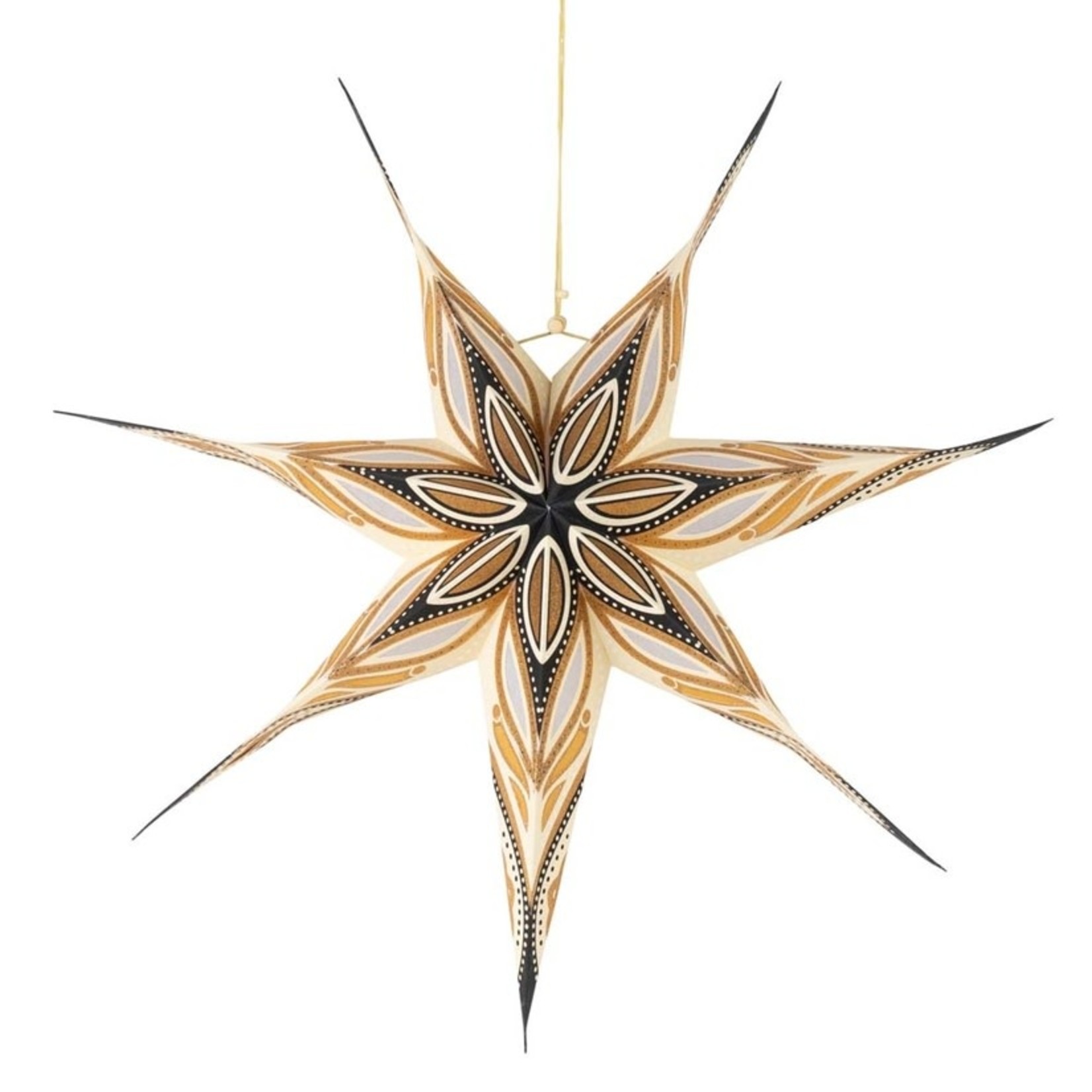 Ten Thousand Villages USA 3D Black and Gold Paper Star, India