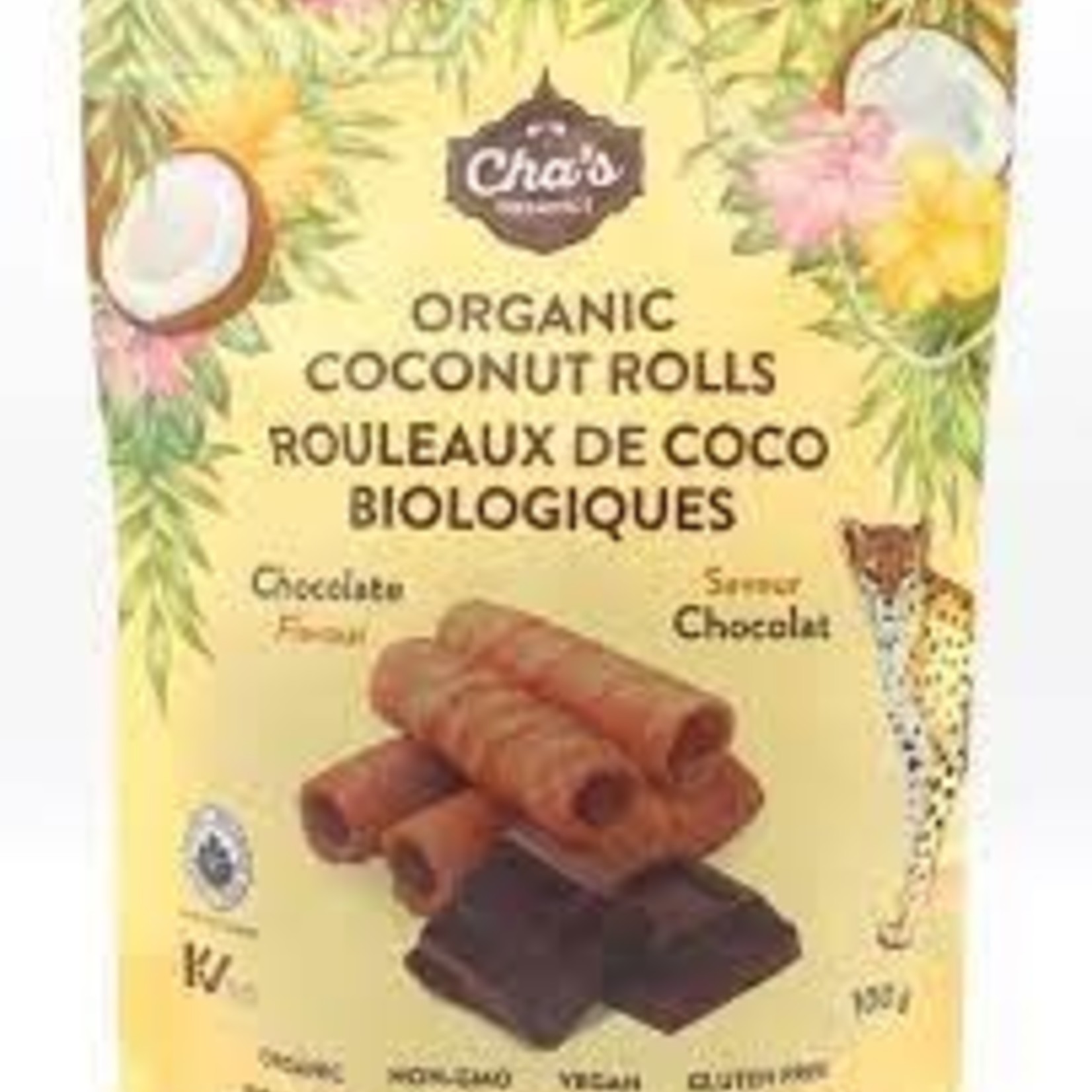 Cha's Organics Coconut Rolls-Chocolate