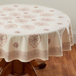 SERRV Vasanti Sienna Round Tablecloth 70"D, India