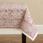 SERRV Cranberry Vine Tablecloth 60x90, India