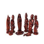 Azizi Life/SOKO Home Carved Nativity Set- Mahogany Finish