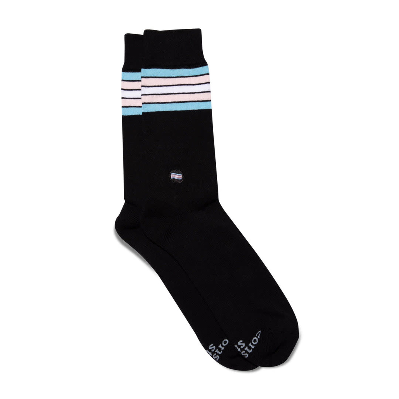 Conscious Step Conscious Step Socks that Save LGBT Lives, Black w Stripes, Small