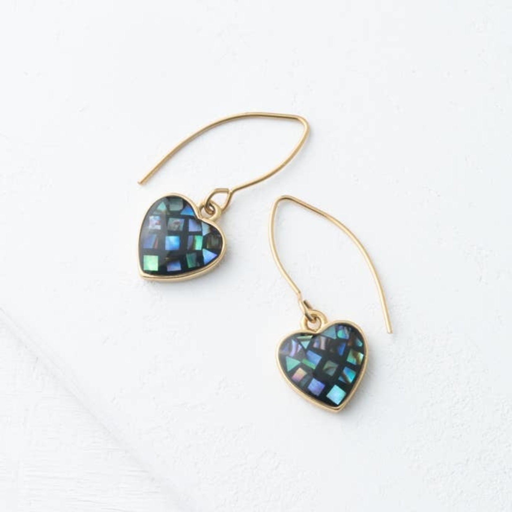 The Starfish Project Azure Abalone Heart Earrings, China