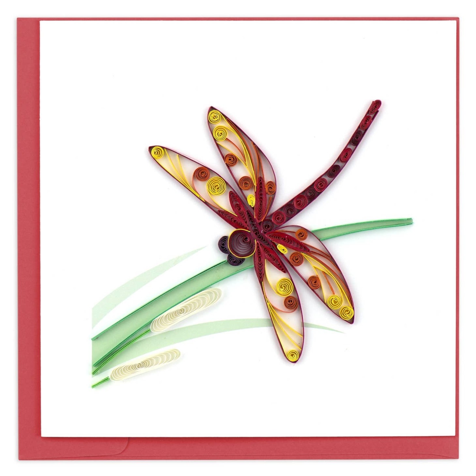 Quilling Card Dragonfly Red Quilling Card, Vietnam