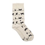 Conscious Step Socks that Save Cats, Beige w/ Black, Small