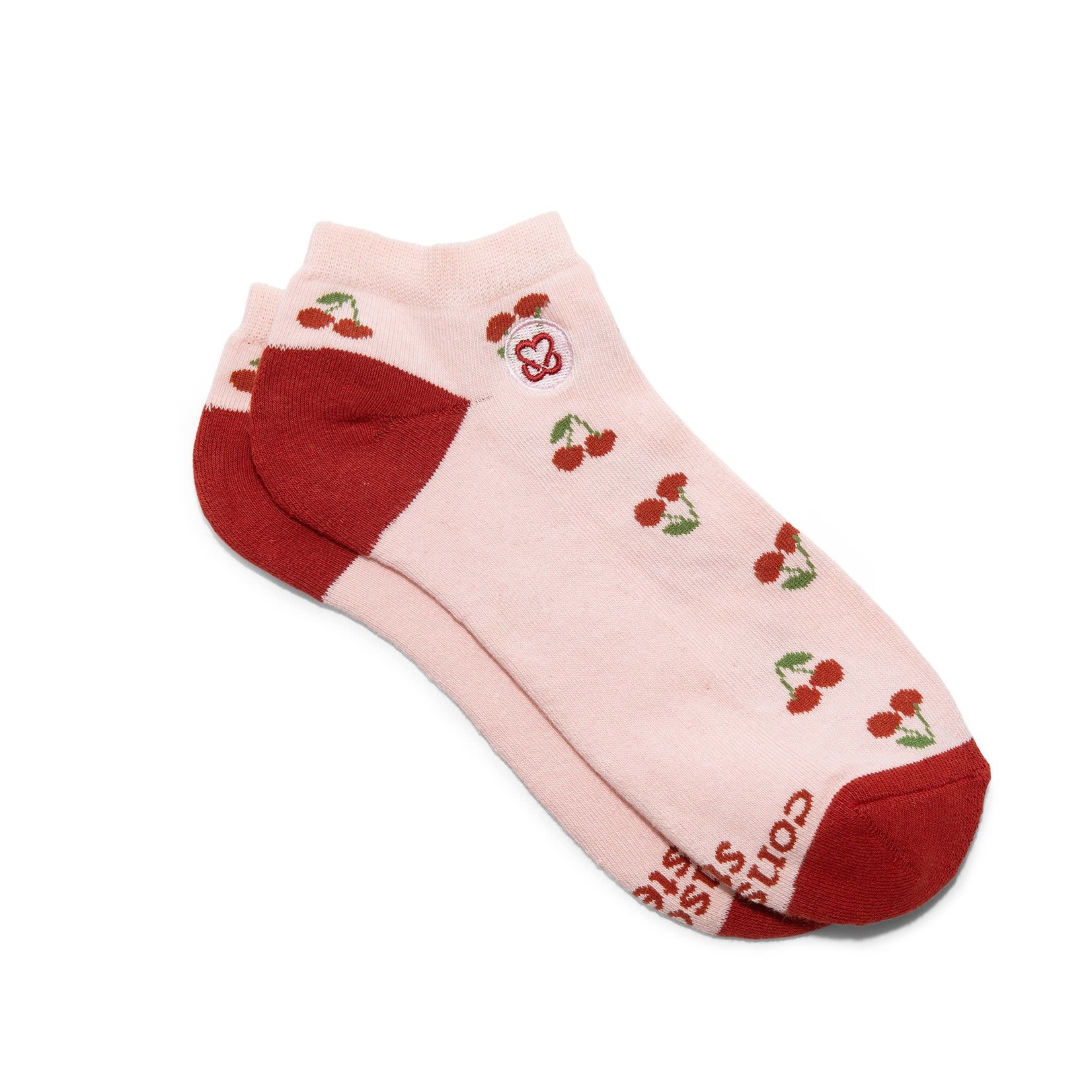 Conscious Step Socks that Support Self Checks, Cherries Ankle Small