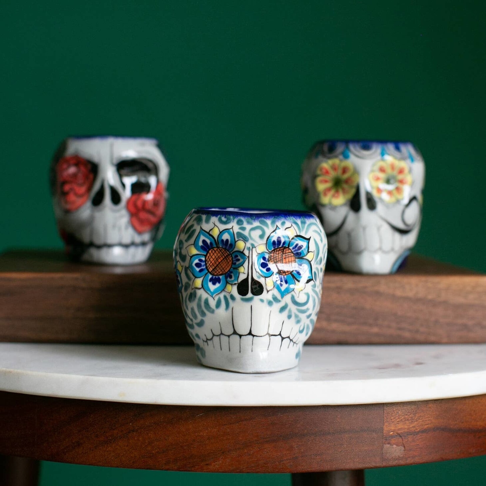 Lucia's Imports Sugar Skull Skeleton Mug Assorted, Guatemala