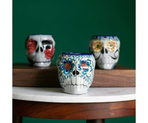 Lucia's Imports Sugar Skull Skeleton Mug Assorted, Guatemala